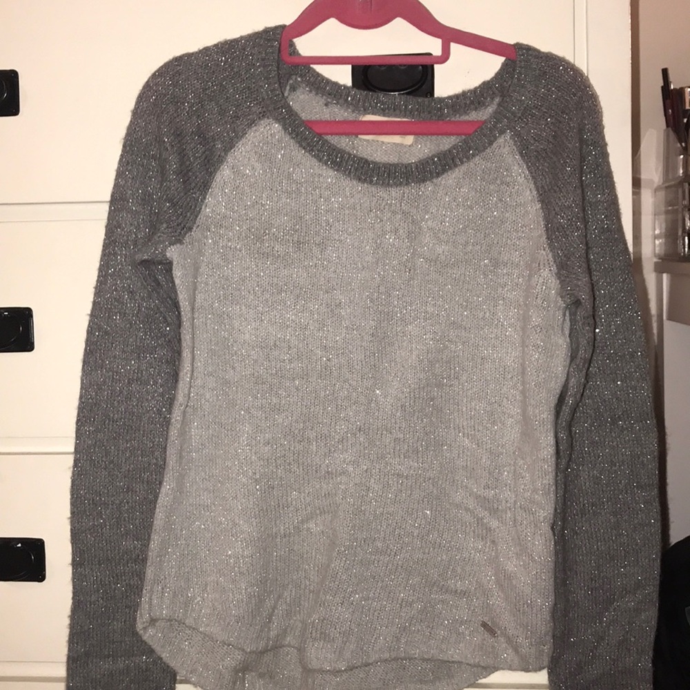 Hollister sparkle two-toned sweater